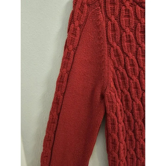 Nautica Red Womens Cable Knit Pullover Sweater- Size Small- No flaws. No defects - Picture 7 of 12